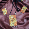 ELP5101_Dramatic Marigold hand painted floral necklace