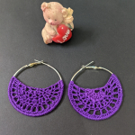 Purple Brownie Crochet Big Hoop Earrings
