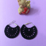 Black Brownie Crochet Big Hoop Earrings