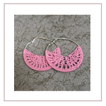Pink Brownie Crochet Big Hoop Earrings