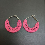 Pink Moon Crochet Big Hoop Earrings