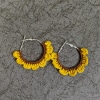 Orange Daisy Crochet Hoop Earrings