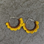 Sunflower Daisy Crochet Hoop Earrings