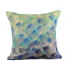 Blue Pottery Handpainted Jute Cushion Cover