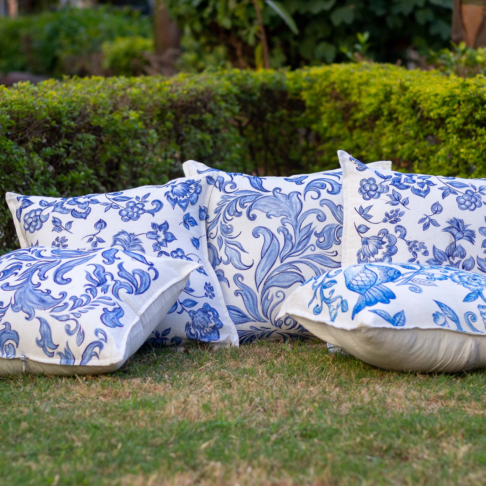 Blue White Porcelain Cushion Cover Set Of 5 1024×1024@2x