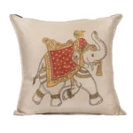 Handpainted Elephant Cushion Cover