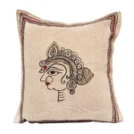Handpainted Queen Beige Cushion Cover