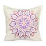 Mandala Handpainted White Cushion Cover