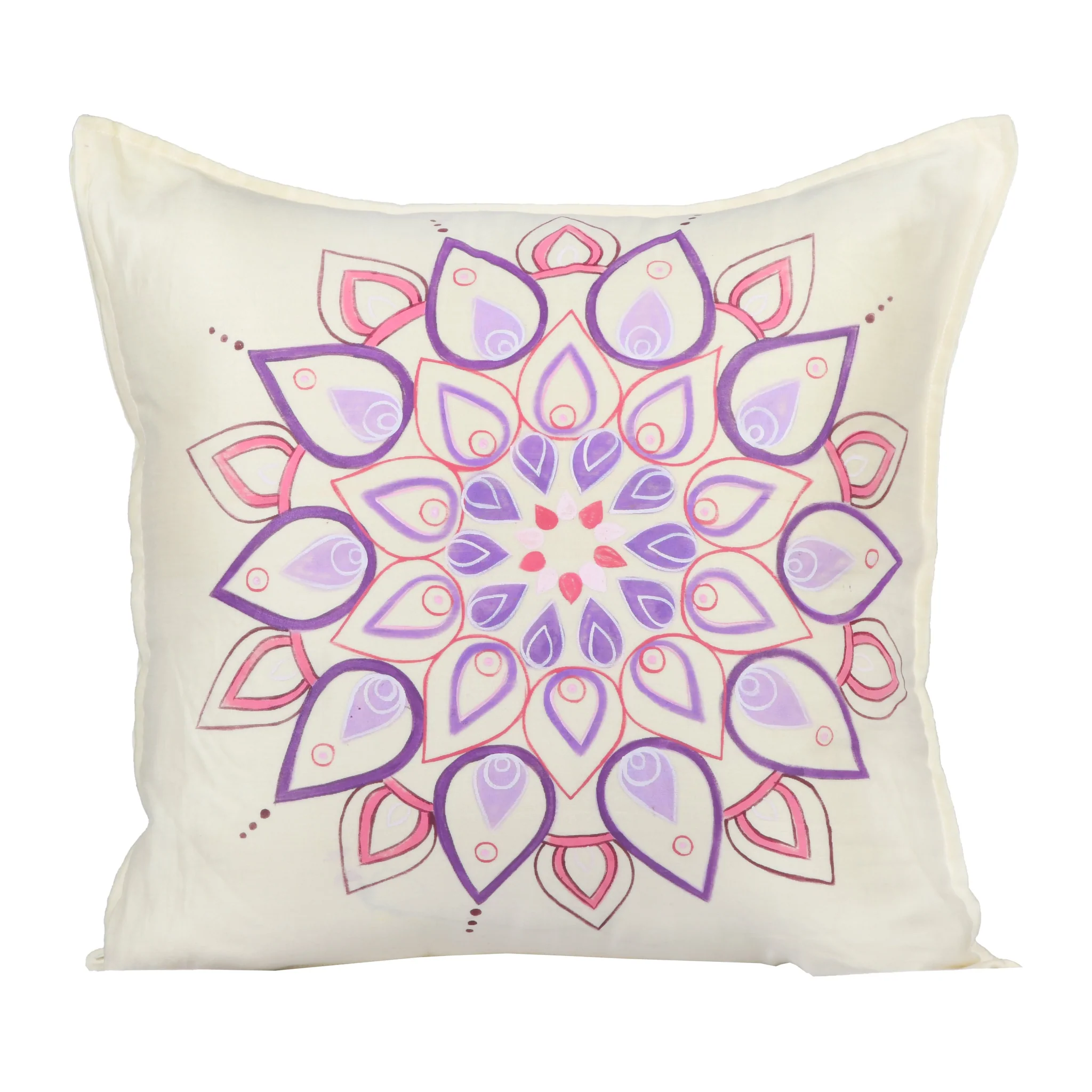 Mandala Handpainted White Cushion Cover 1024×1024@2x