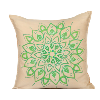 Mandla Green Handpainted Cushion Cover 1024x10242x