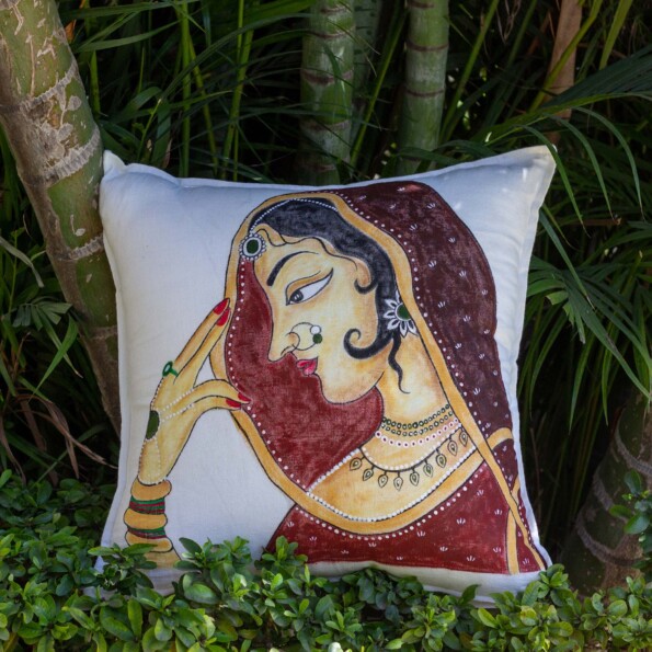 Mughal Rani Hand Painted Cushion Cover 1024x1024@2x