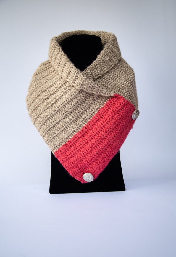 Neckwarmer Beige And Peach Min