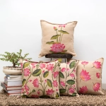 Pichwai Hand Painted Cushion Cover Set of 4 In Jute