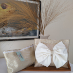 Handmade vanity pouches set – Off White