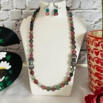 Enchanted Agate Necklace Set – Purple and Green Hues