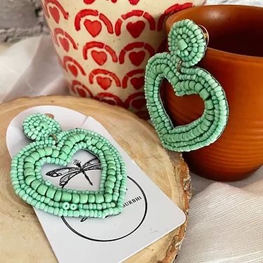 Heart to Heart – Beaded Earrings