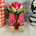 Adyata – Pink Meenakari Jhumkas