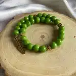 Fallen Leaves – Green Bracelet (Golden)