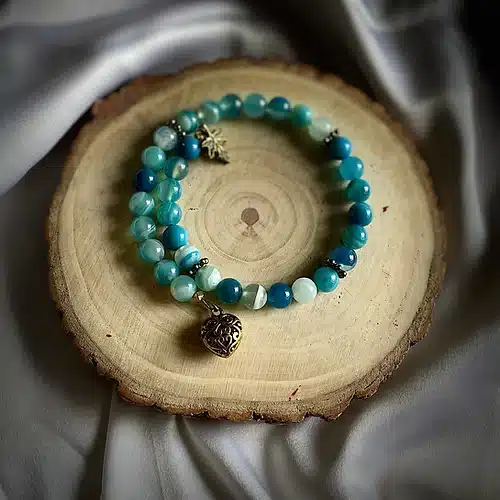 Heart to Heart – Blue Agates Bracelet