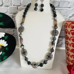 Midnight Victorian – Grey & Black Onyx Necklace Set