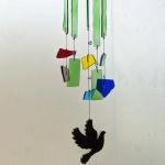 Upcycled Birdie windchime hanging