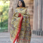 Kalamkari Handloom Silk Mustard Dupatta