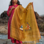 Pichwai Chanderi Silk Hand Painted Dupatta