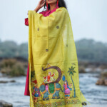 Pattachitra Hand Painted Munga Silk Dupatta