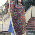 Kalamkari Linen Hand painted Dupatta