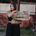 Kantha Stitch Hand Embroidered Tussar Silk Stole