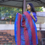 Azure Kantha Stitch Embroidered Dupatta