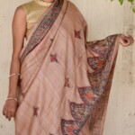 Tussar Silk Hand painted Madhubani Saree