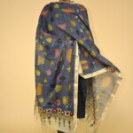 Dark Blue Kalamkari Maheshwari Silk Dupatta