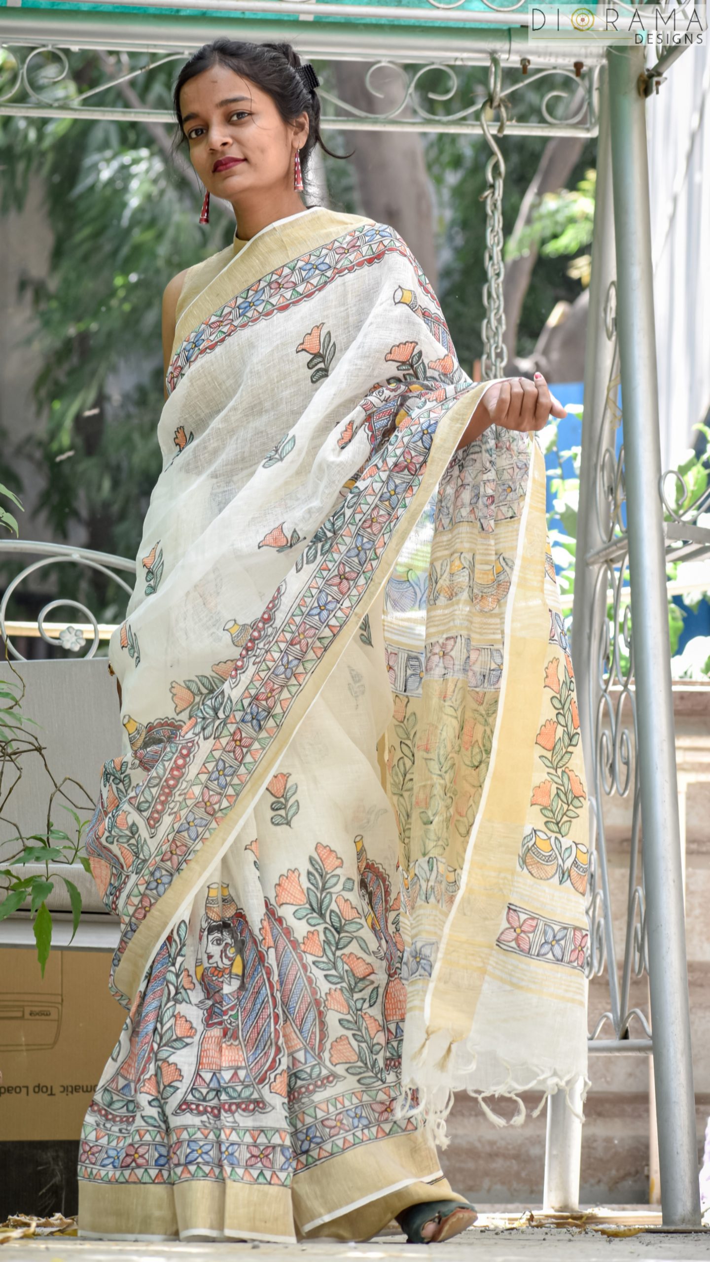 Buy TANTLOOM Women's Bengal Art Garad Silk Saree Handmade Kalka Without  Blouse at Amazon.in