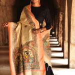 Madhubani Handpainted Cotton Garba Raas Dupatta