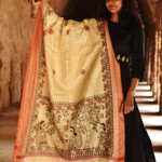 Madhubani Handpainted Black-Red Handpainted Dupatta