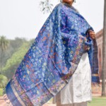 Kantha Stitch Hand Embroidered Tussar Silk Dupatta