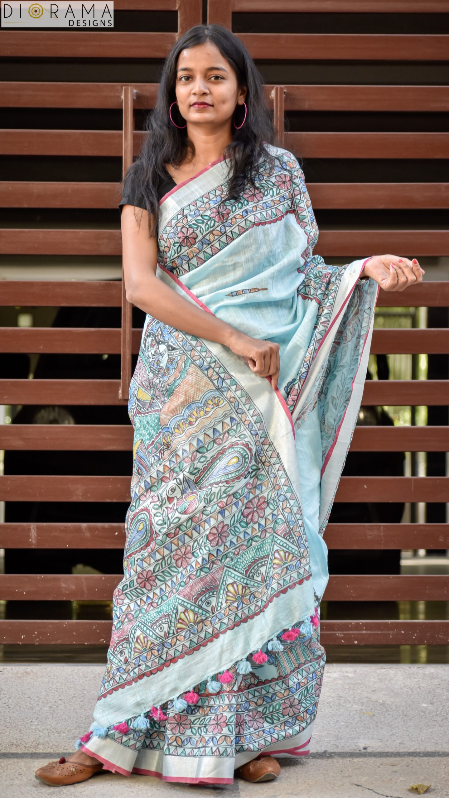 Madhubani Shibori Tie & Dye Linen Saree
