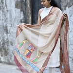 Pichwai Pure Maheshwari Silk Hand Painted Dupatta