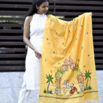 Pattachitra Hand-painted Munga Silk Dupatta