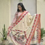 Madhubani Hand-Painted Cotton Dupatta