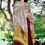 Kantha Stitch Tussar Silk Hand Embroidered Dupatta