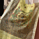 Handpainted Madhubani Linen Radha Krishna Dupatta