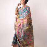 Kalamkari Hand-Painted Handloom Tussar Silk Saree