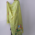 Pattachitra Hand-painted Munga Silk Dupatta