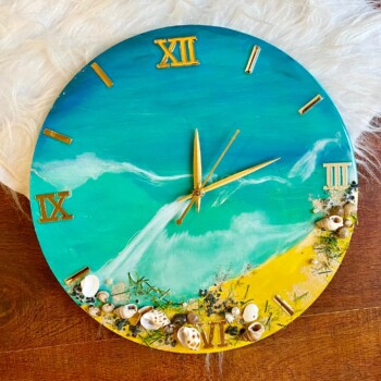 Teal Beach Clock Theme