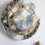 Black and White resin clock with crystals