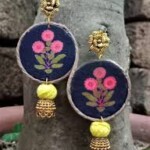 Hand Painted Fabric Jewellery Earrings