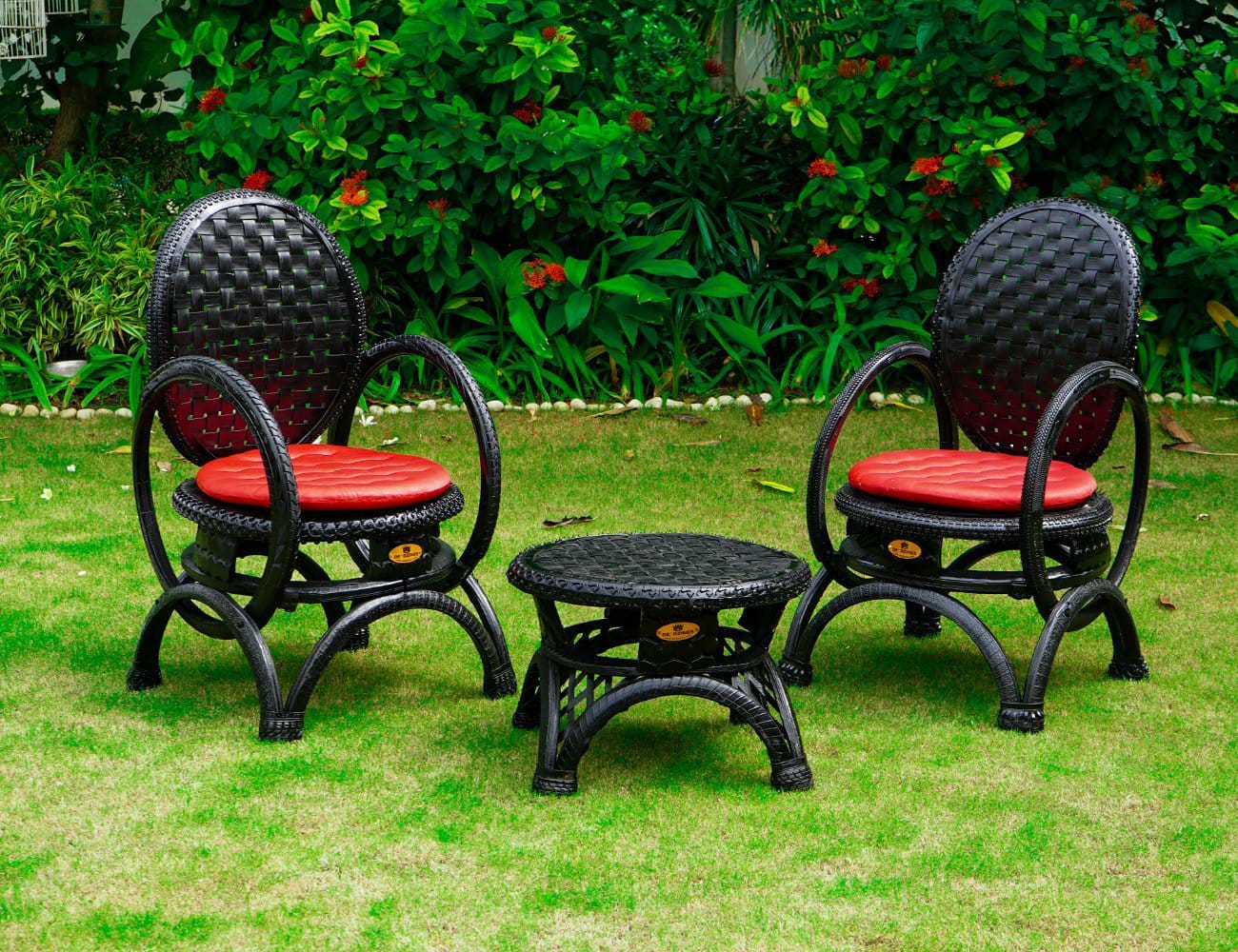 Arm Chair Set Red