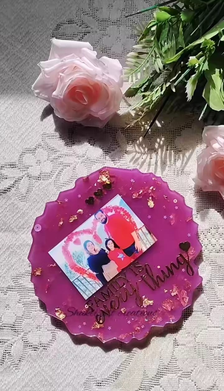 Resin Photo Frame with Gold Border